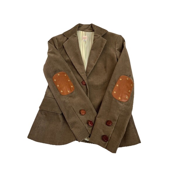 Lauren Moffatt Corduroy Elbow Patch Blazer Jacket S Cotton Made in USA Western - Picture 3 of 13